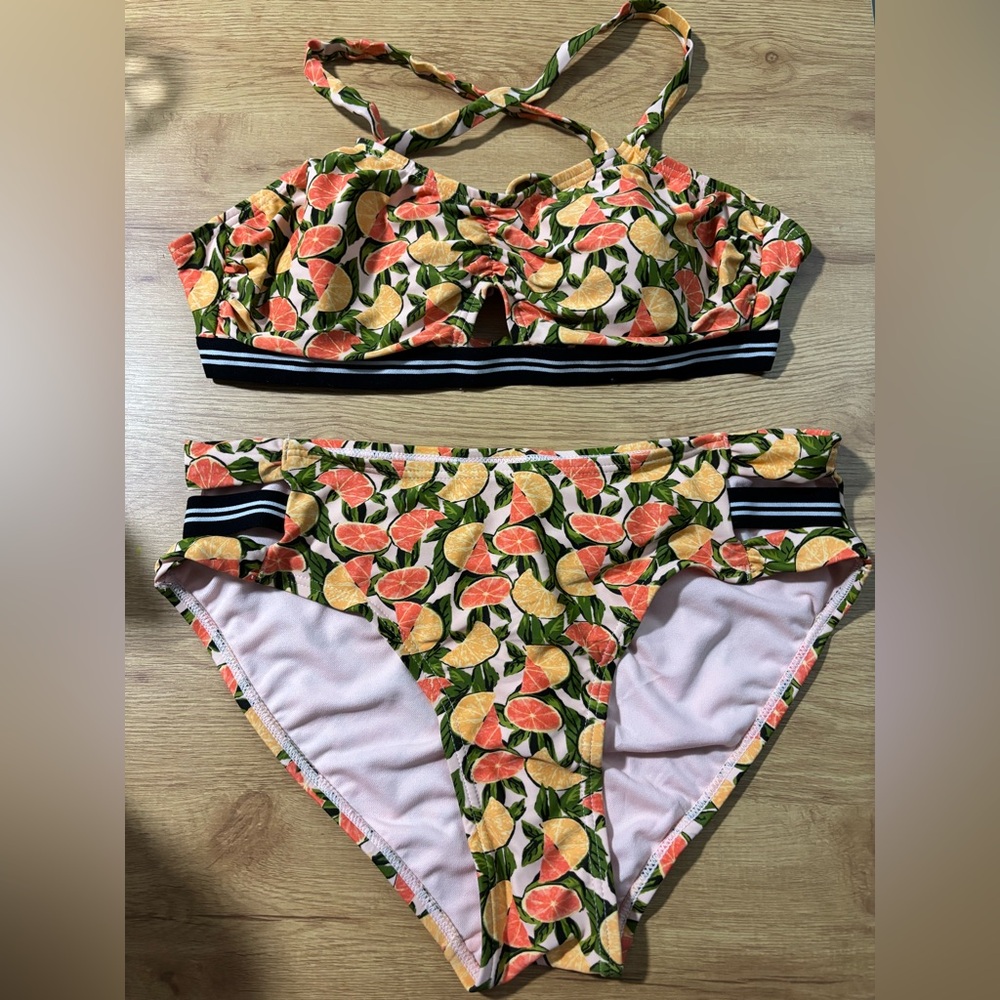 Tropical Fruit Print  Swim Set